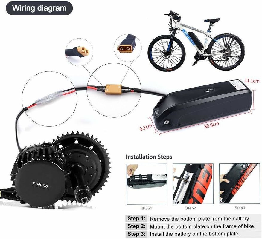USB-Ebike-Batterie 36V 17ah 10s5p Lithium-Ionen-Batterie für Elektrofahrräder