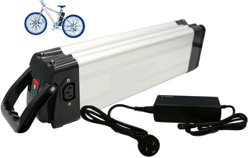 36V 13h 468 Wh Silber Fisch E-Bike Batterie Oberentladung RCA Ladestation