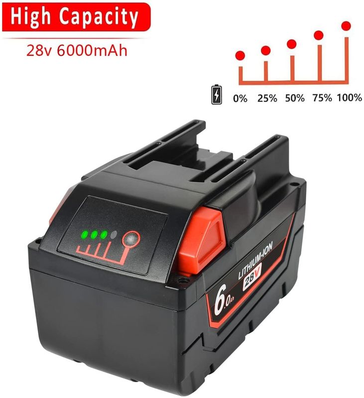 10 Jahre Fabrikersatz 28V Hochspannung Milwaukee Power Tool Batterie 6000mAh mit 1 Jahr Garantie