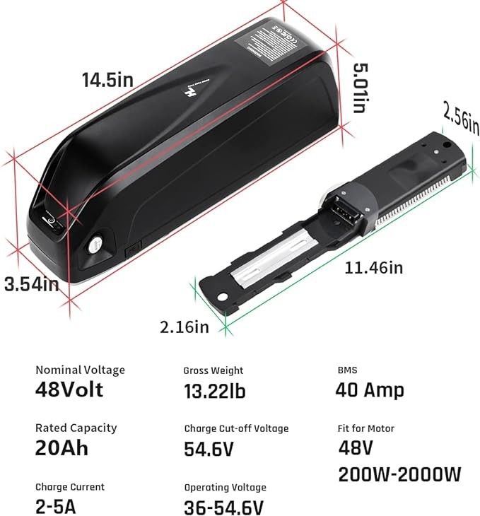36V Ebike Hailong Downtube Lithiumbatterie für Elektrofahrräder mit USB-Ladegerät