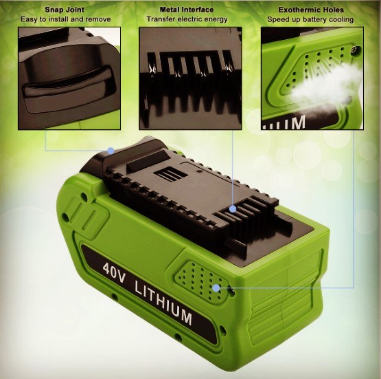 Wiederaufladbare Lithium Greenworks Gmax Batterie 40 Volt 29472 29462 1
