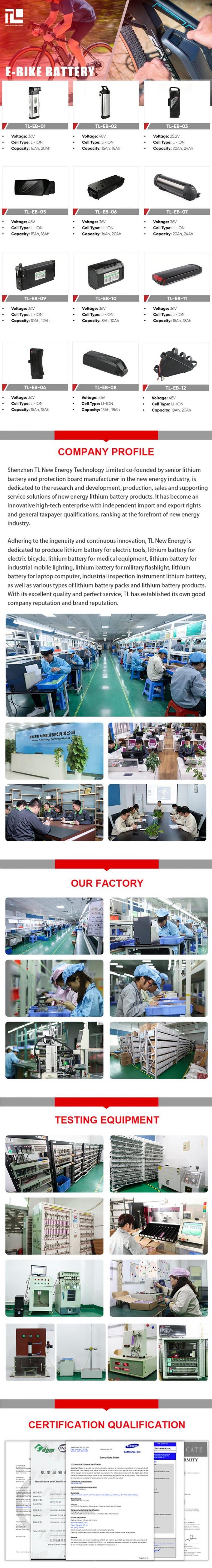 Hot Selling Deep Cycle Electric Bike Battery 48V 18650 Lithium Ion Battery Rechargeable 48V 10ah 13ah E-Bike Battery Pack