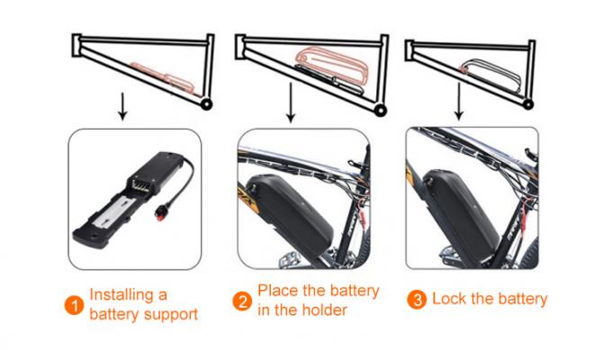 36V 48V Elektro-Fahrrad-Batterie im Rahmen, Downtube-Ebike-Batterie 13h 14h 16.75h 0